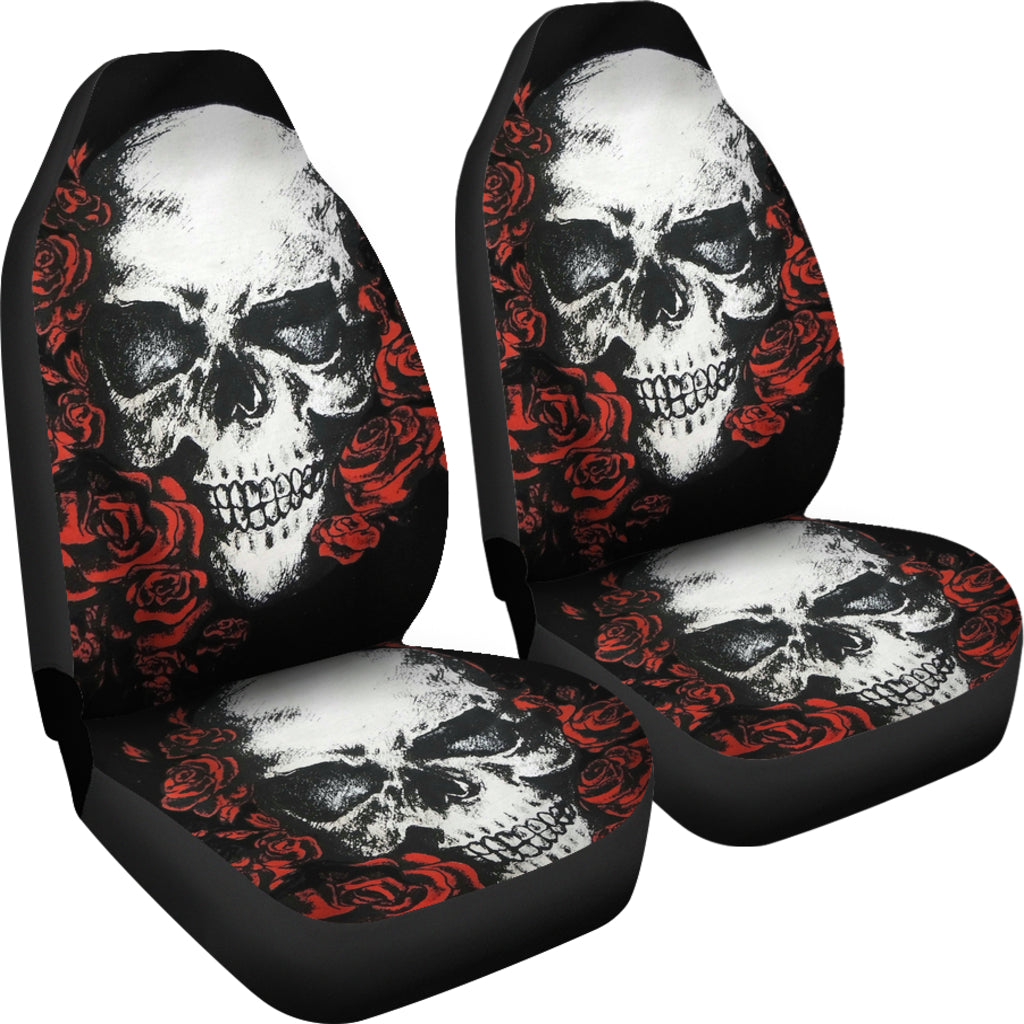 Set 2 skull car seat covers