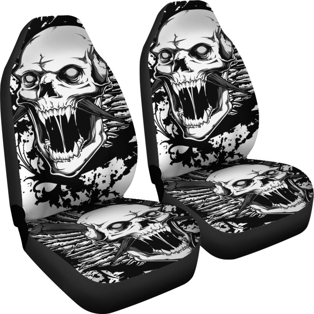 Set 2 pcs Gothic skull car seat covers