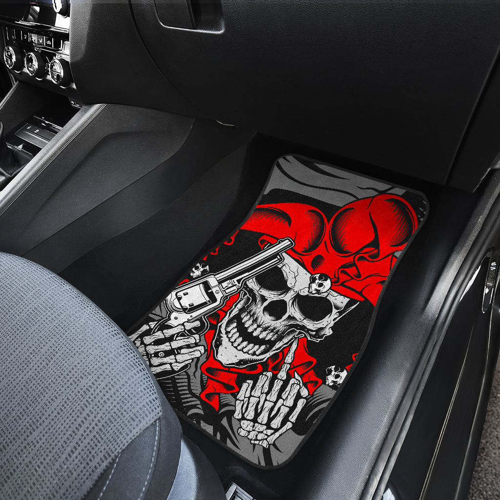 Set of 4 pcs skull car mats