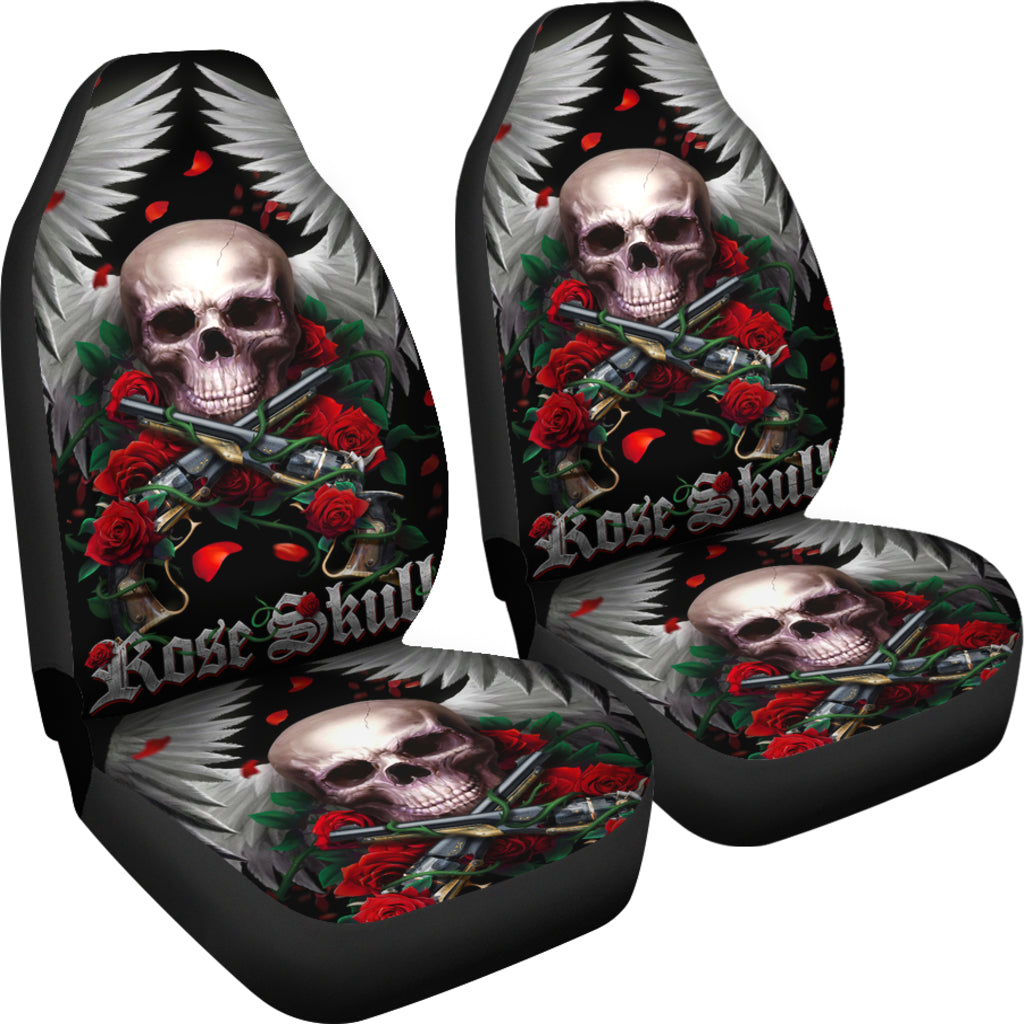 Set 2 Rose skull seat covers