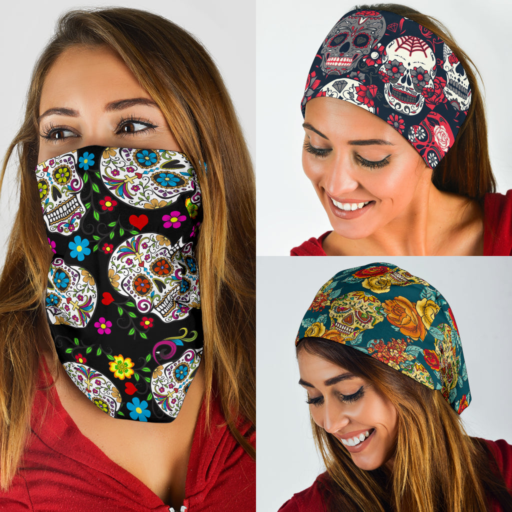 Set of 3pcs sugar skull bandana