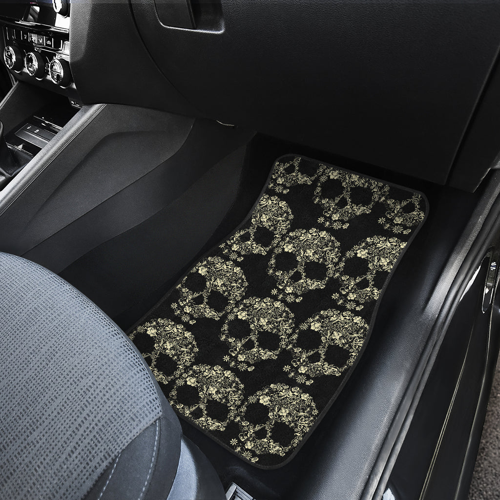 Floral skull car mats, sugar skull car mats