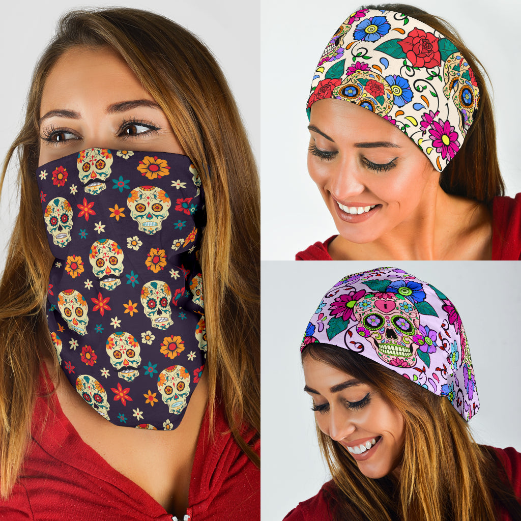 Set of 3pcs sugar skull bandana