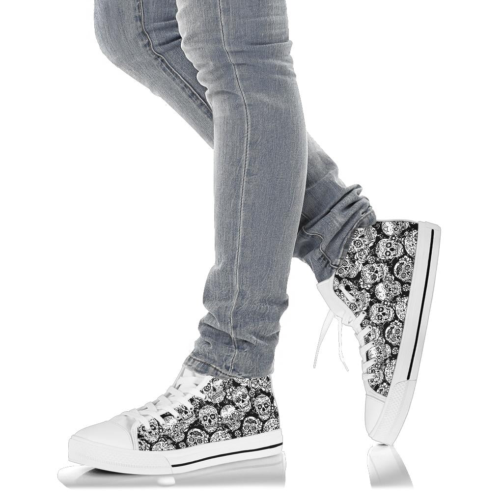 Black Sugar skull high top shoes
