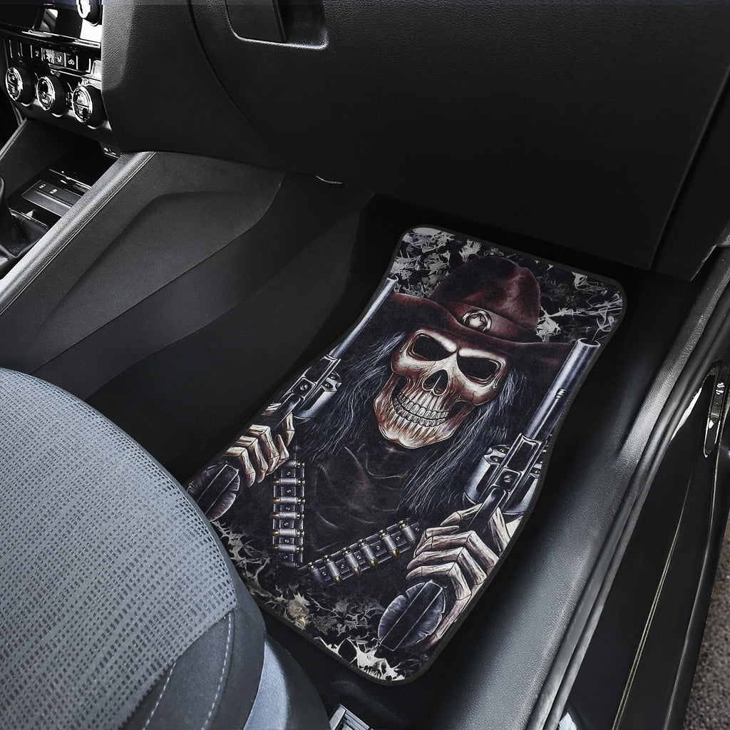 Set 4 pcs gun skull car mats