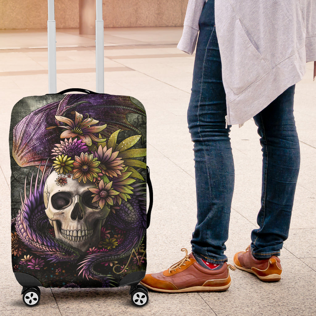 3D Skull and Dragon Luggage Cover 007