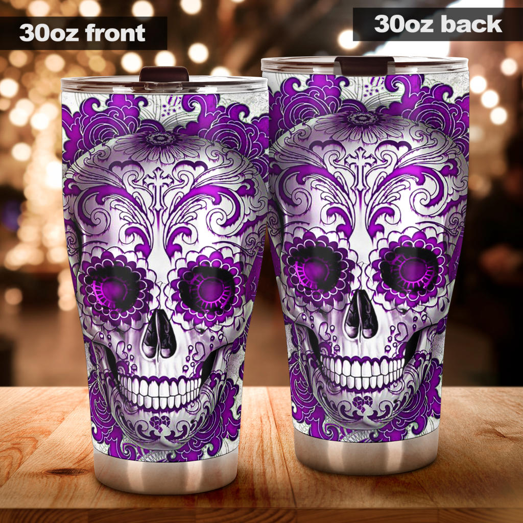 Sugar skull day of the dead tumbler cup