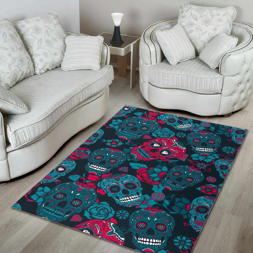 Sugar skull area rug mat carpet