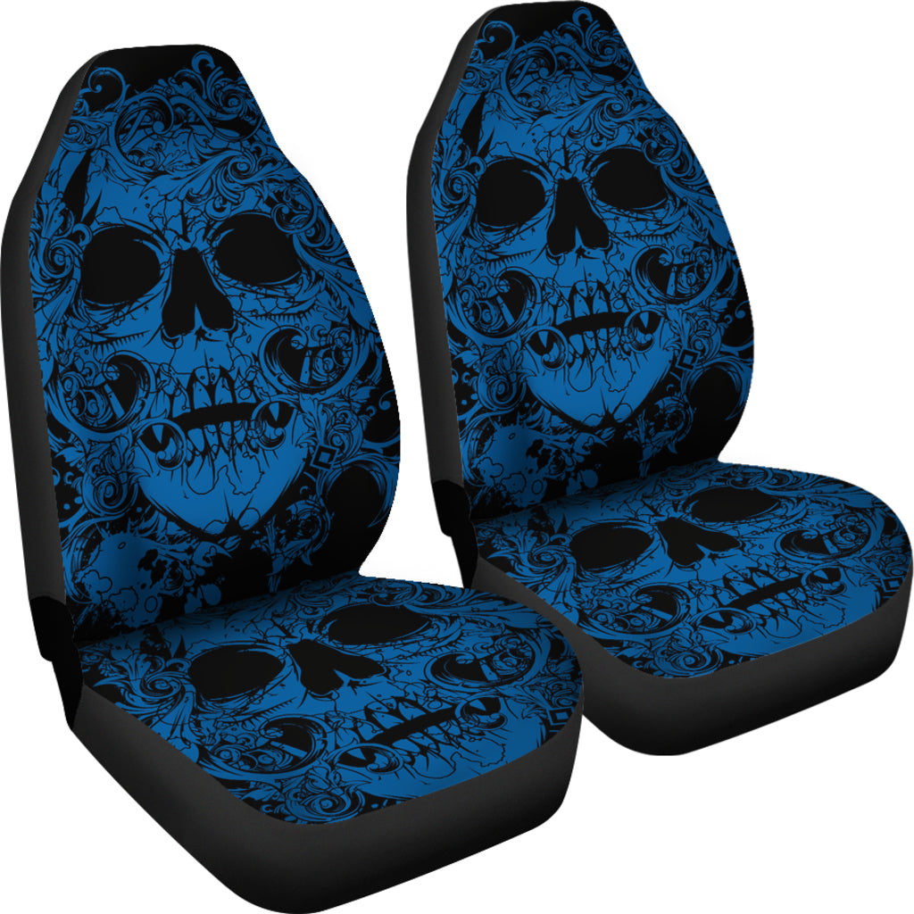 Set of 2 pcs awesome skull car seat covers