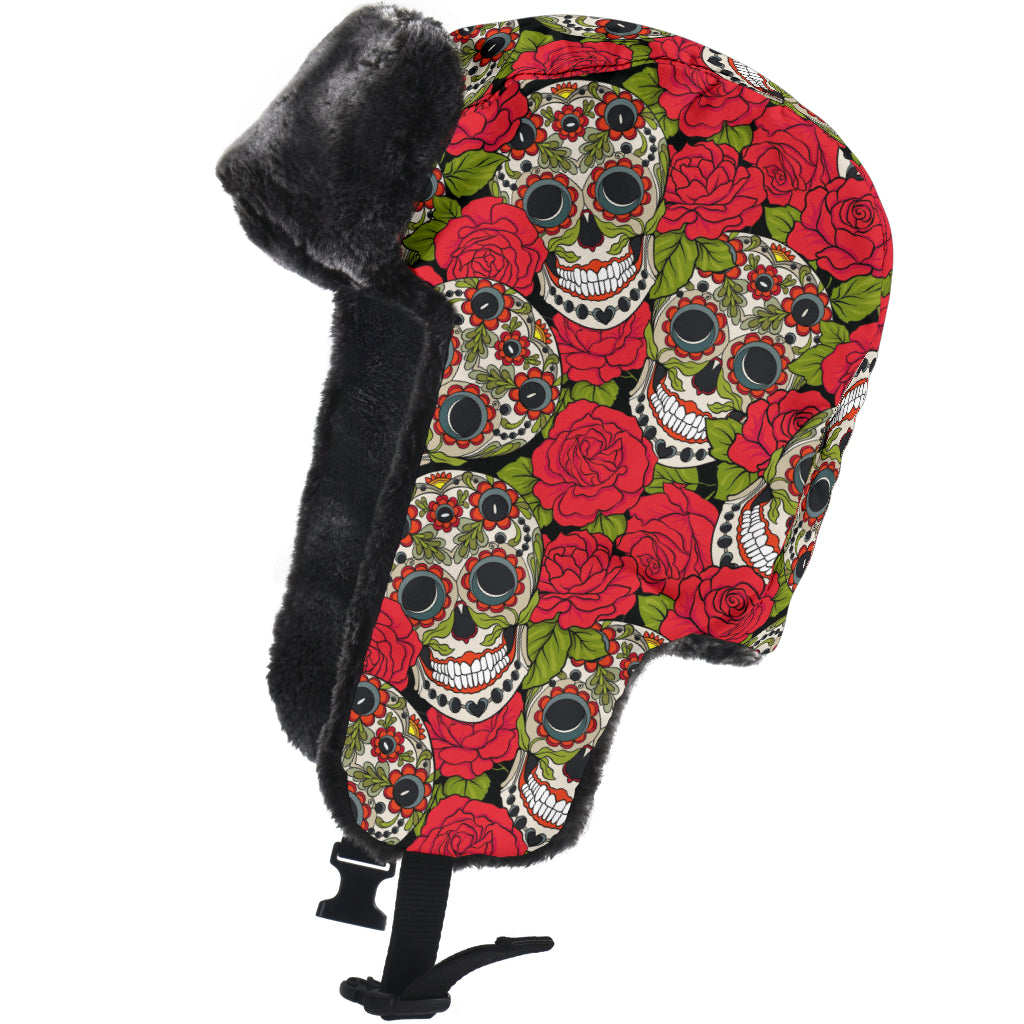 Sugar Skull Trapper Hat