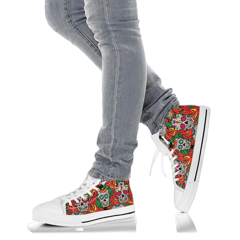 Black Sugar skull high top shoes