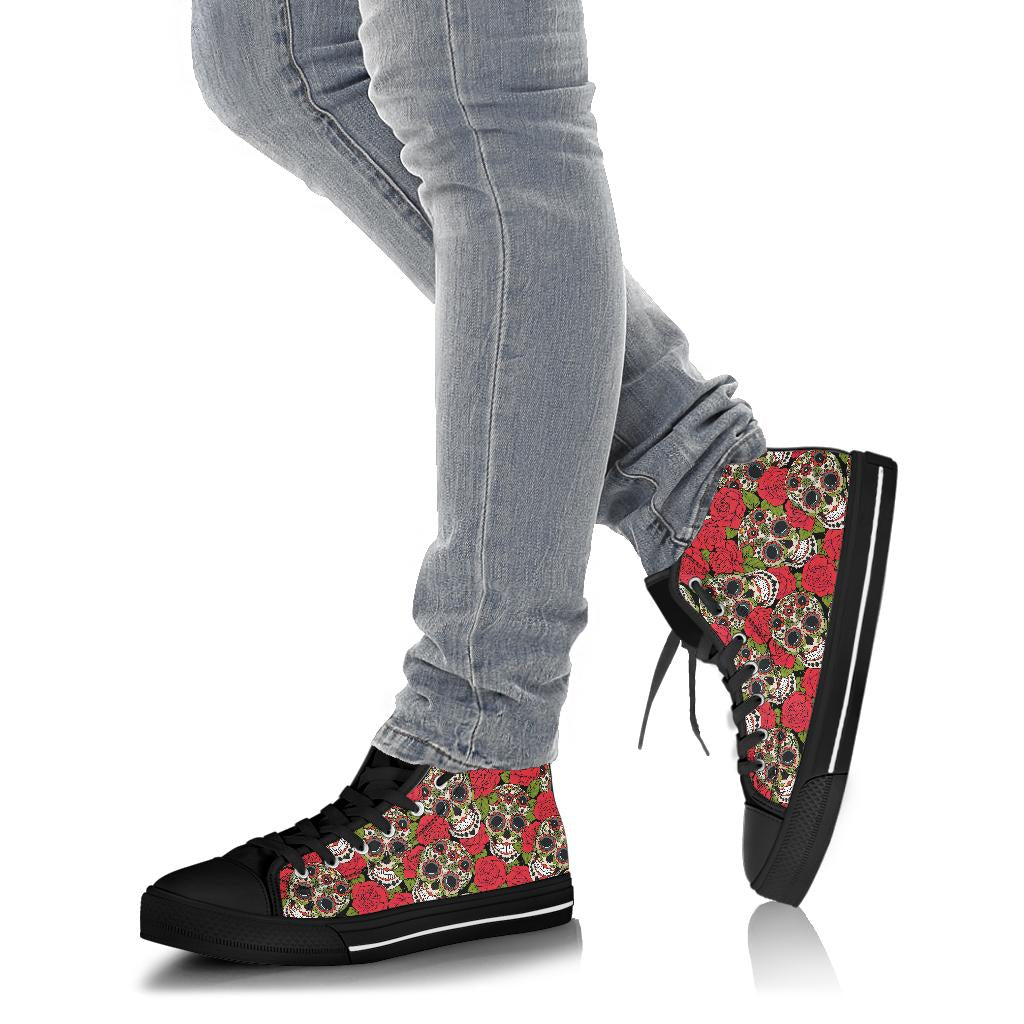 Black Sugar skull high top shoes