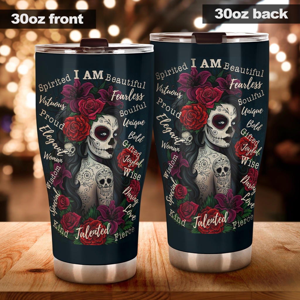 Sugar skull girl tumbler