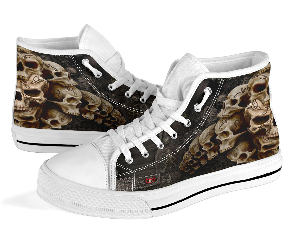 Awesome skull high top shoes