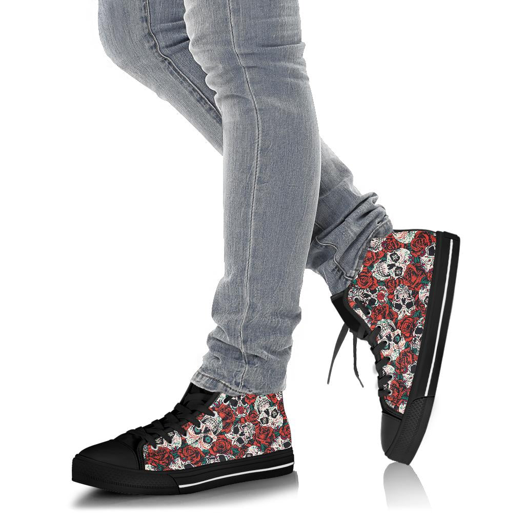 Black Sugar skull high top shoes