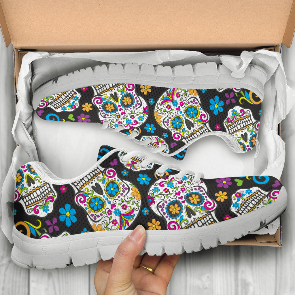 Black sugar skull sneakers