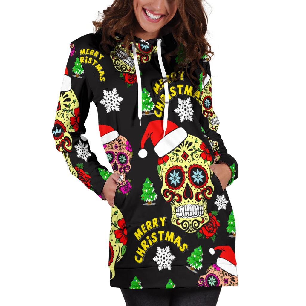 Sugar skull Christmas dress hoodie.