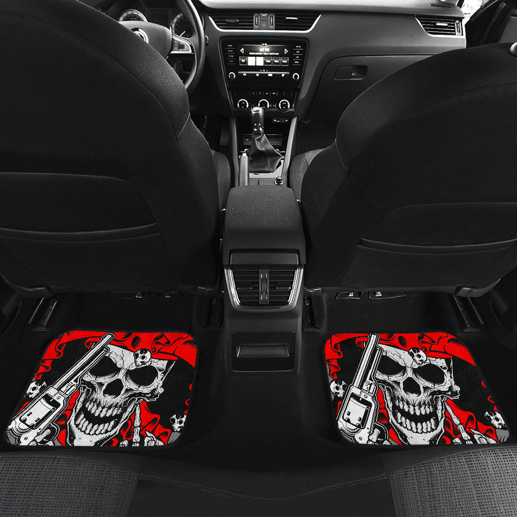 Set of 4 pcs skull car mats