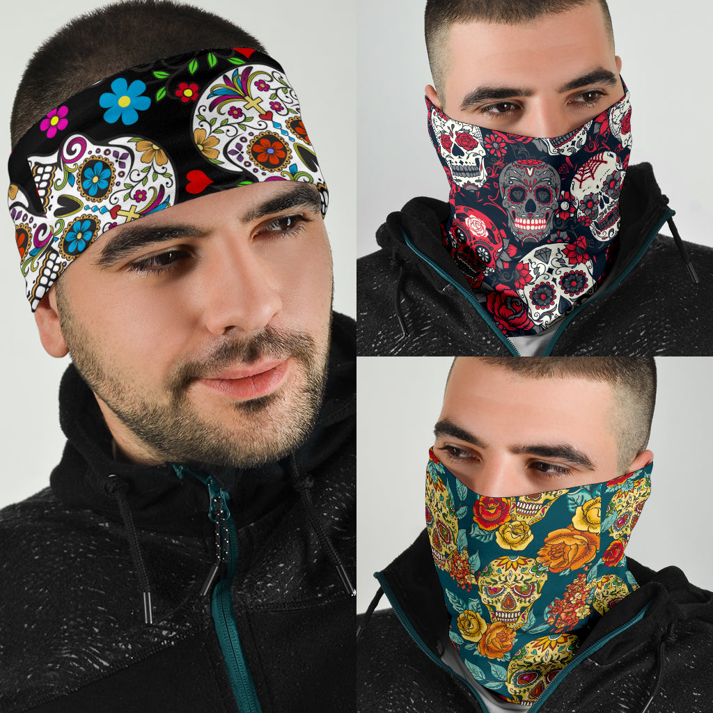 Set of 3pcs sugar skull bandana