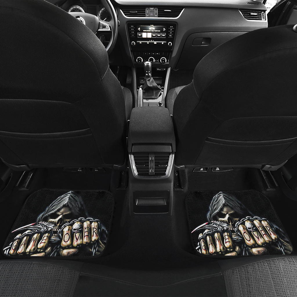 Set of 4 pcs GAME OVER skull car mats