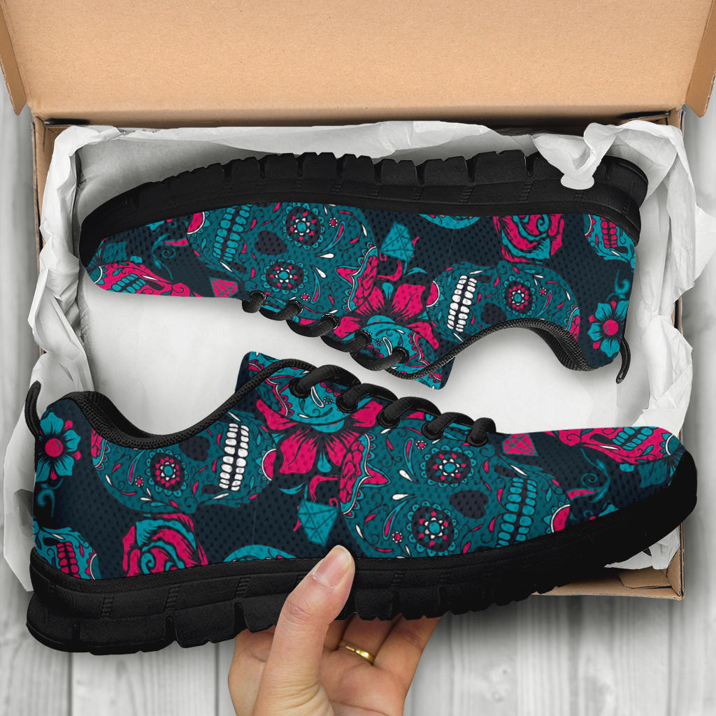 Black sugar skull sneakers