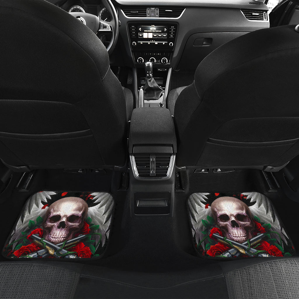 Rose skull car mats