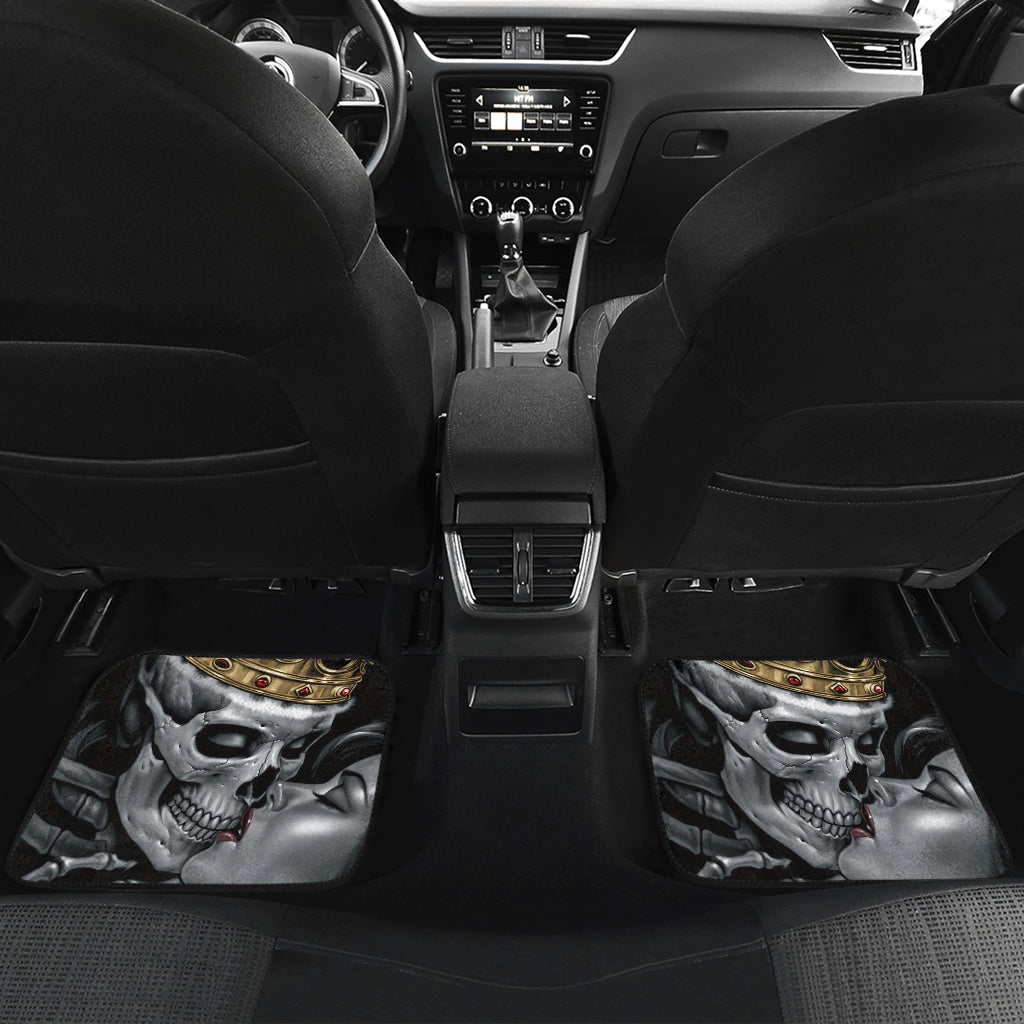 Set 4 pcs king kiss skull car mats