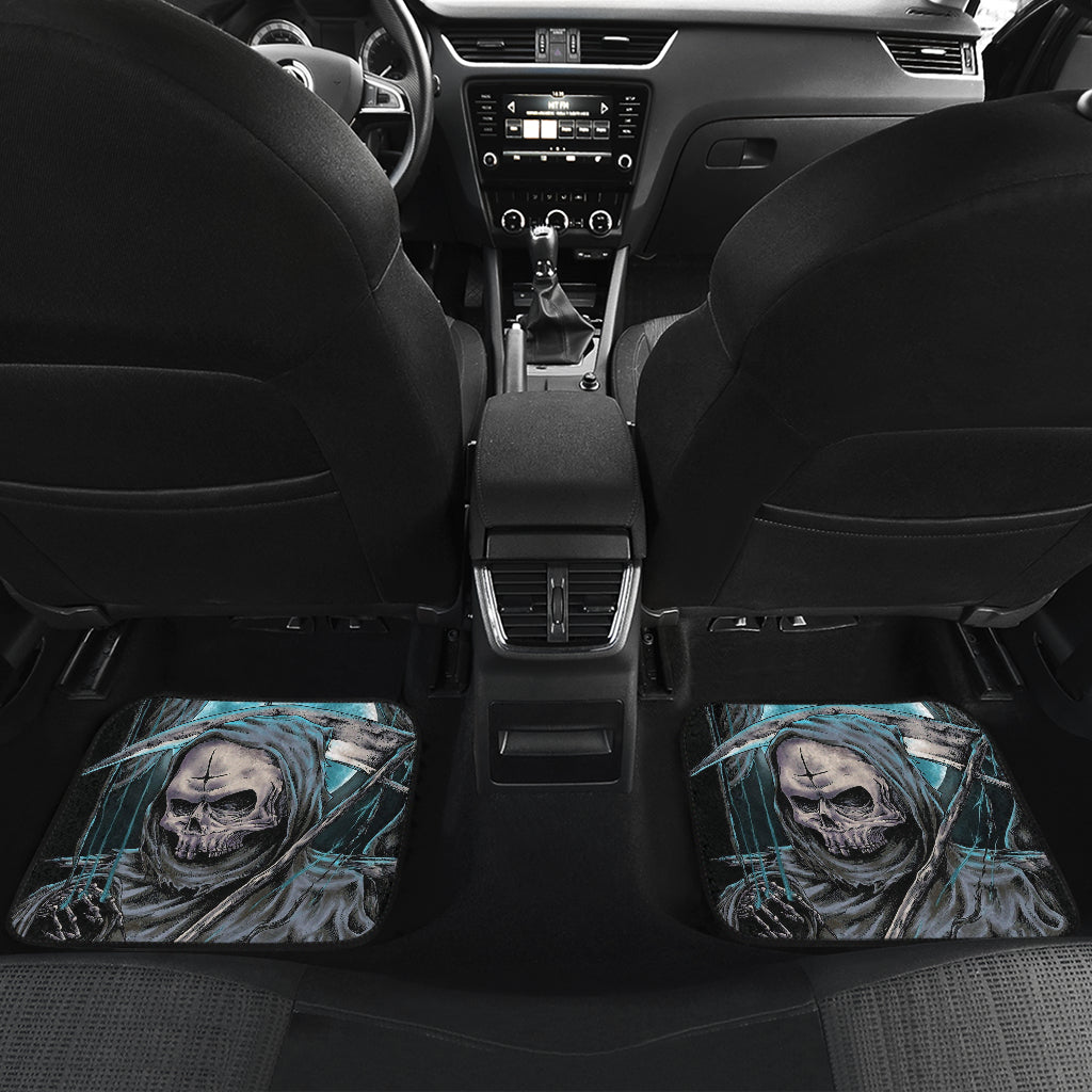 Set of 4 pcs gothic skull car mats