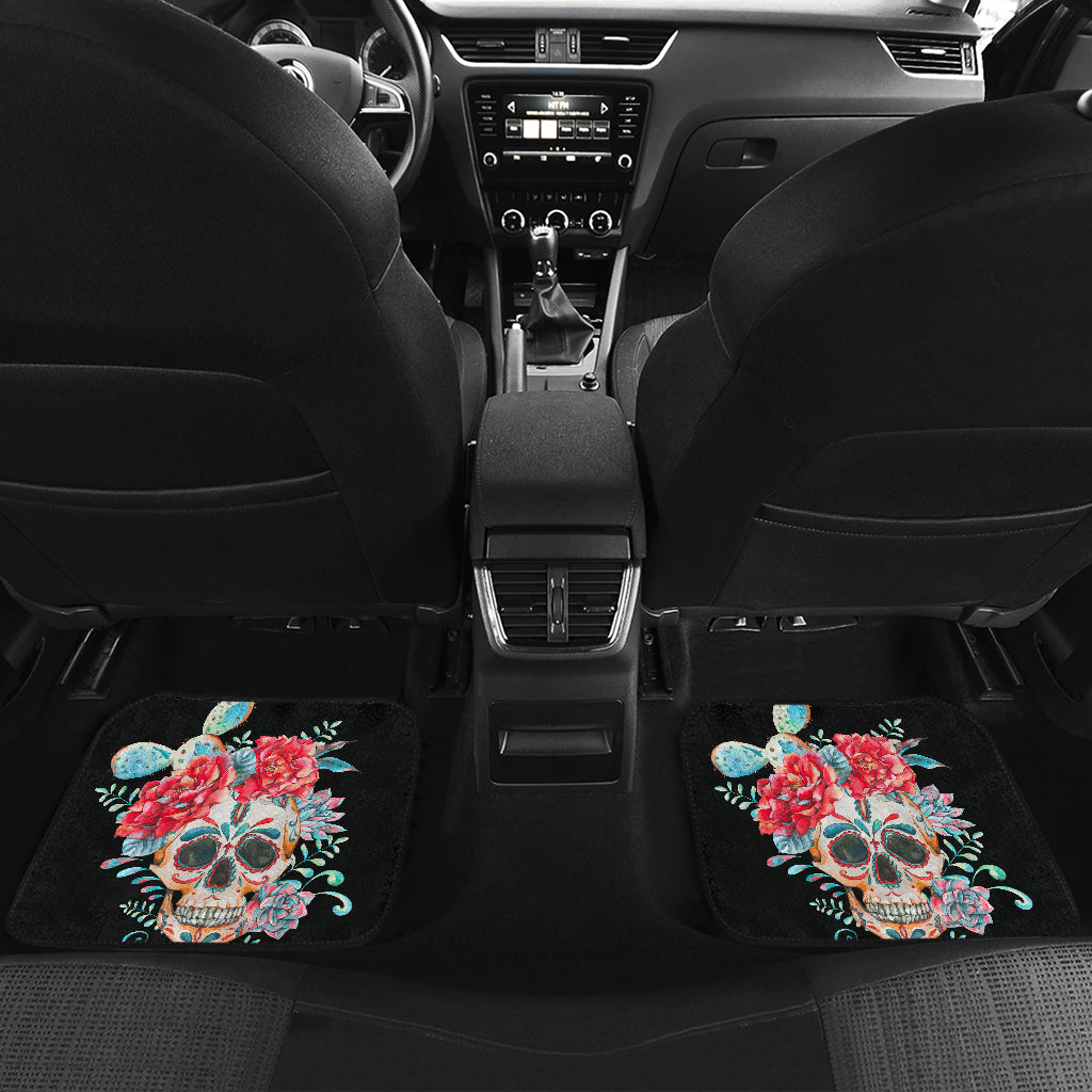 Set of 4 pcs floral car mats