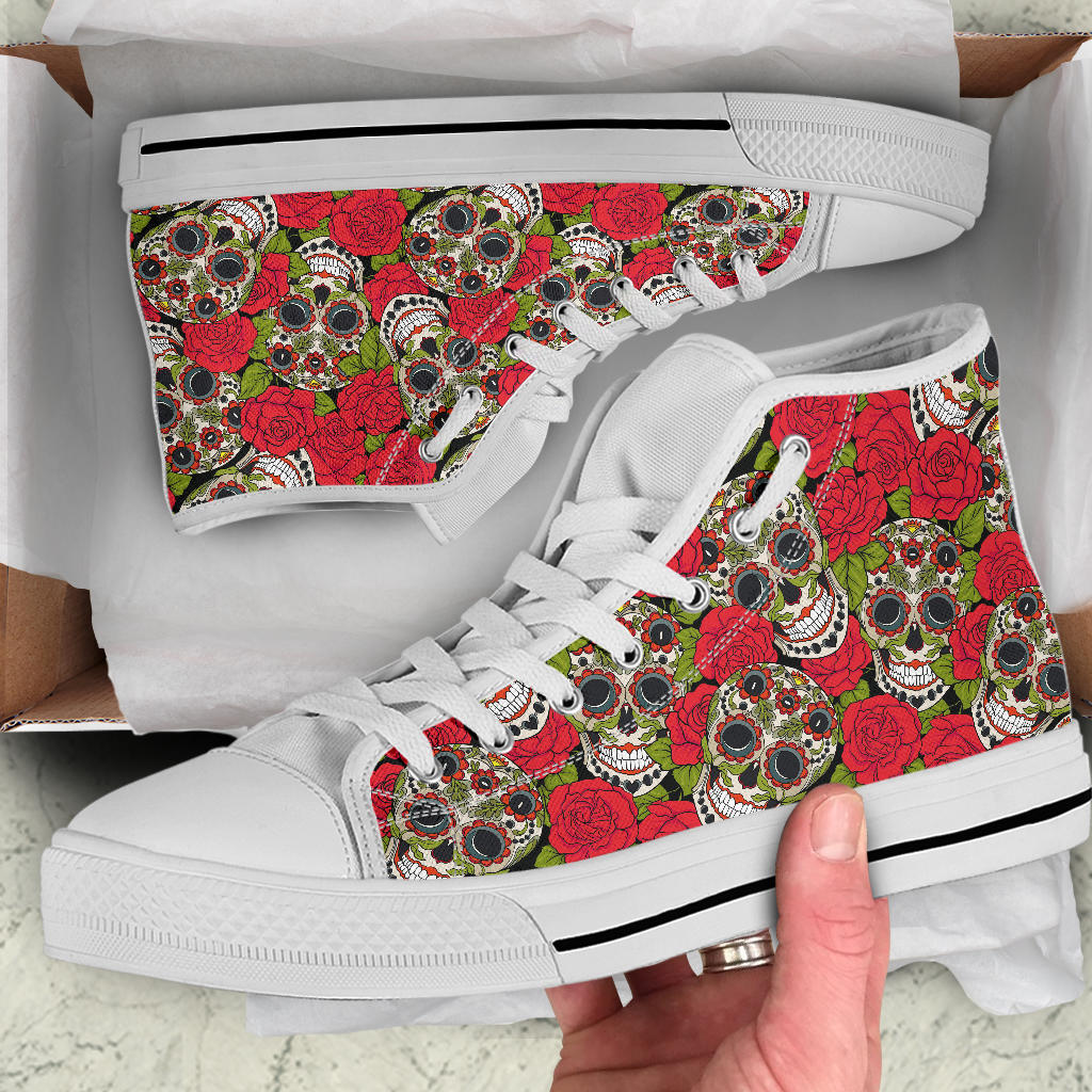 Black Sugar skull high top shoes