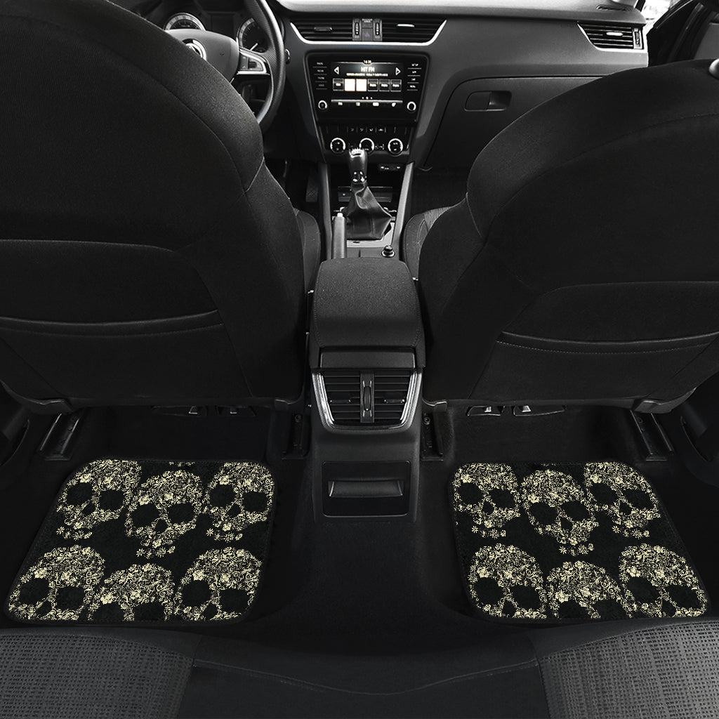 Floral skull car mats, sugar skull car mats