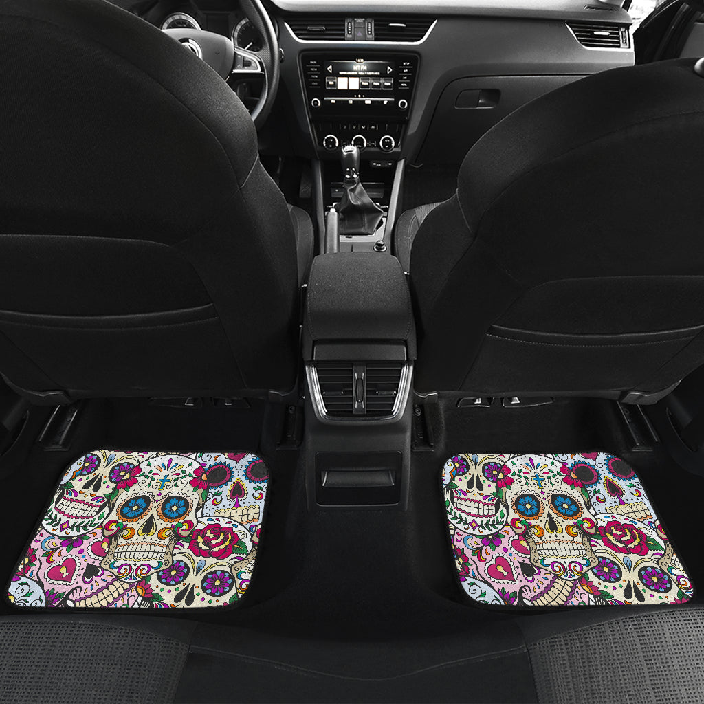 Beatiful sugar skull car mats
