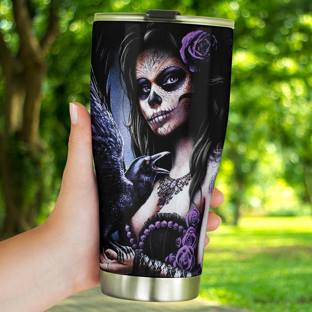Sugar skull day of the dead tumbler cup