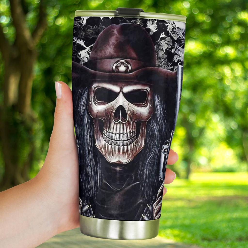 Horror coffee mug, flame skull tumbler, death skull mug, gothic skull beer mug, death skull coffee mug
