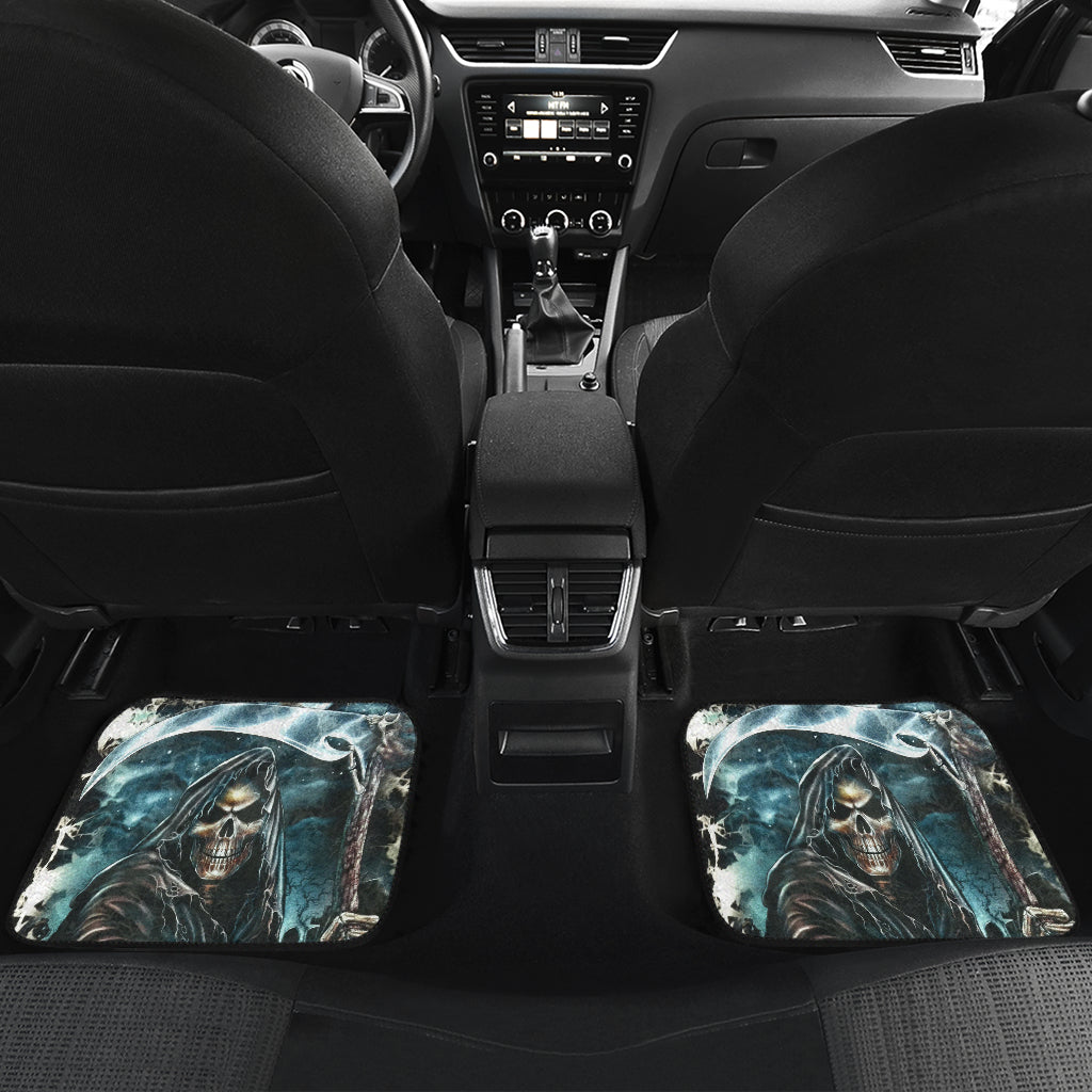 Set of 4 pcs grim reaper skull car mats