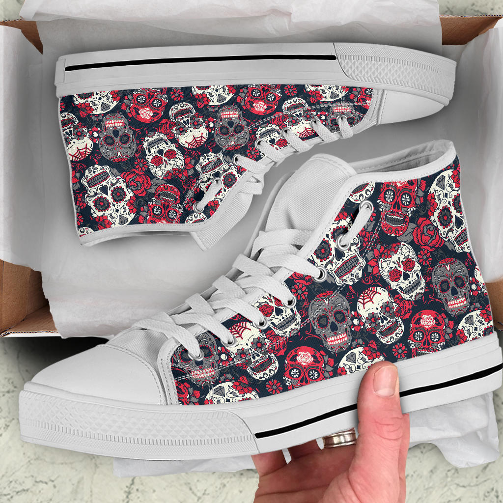 Black Sugar skull high top shoes