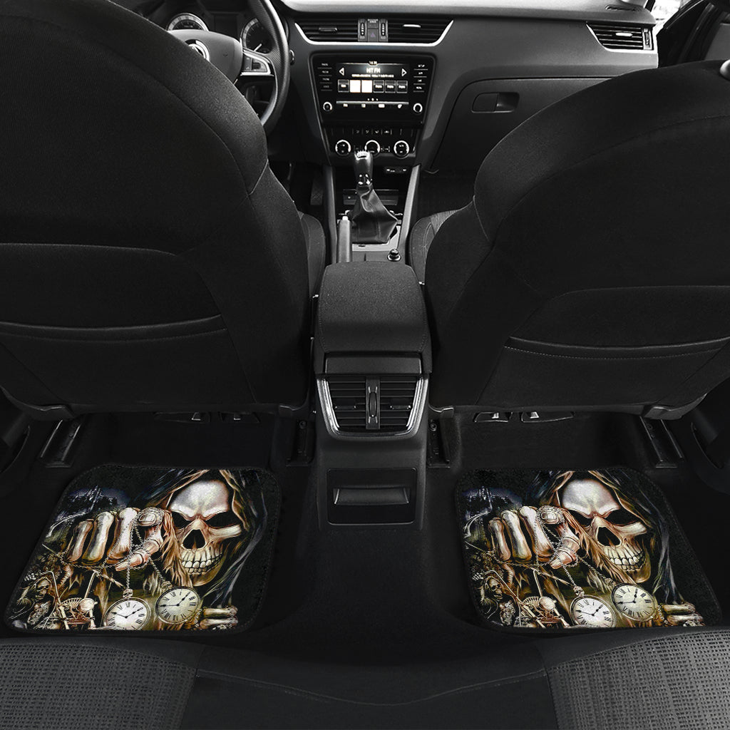 Set of 4 pcs motorcycle skull car mats