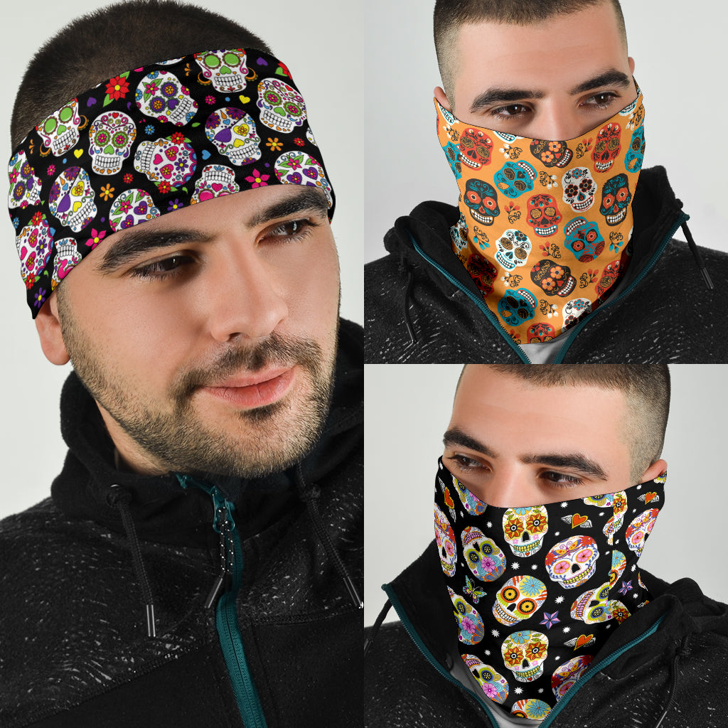 Set of 3 pcs sugar skull day of the dead bandana