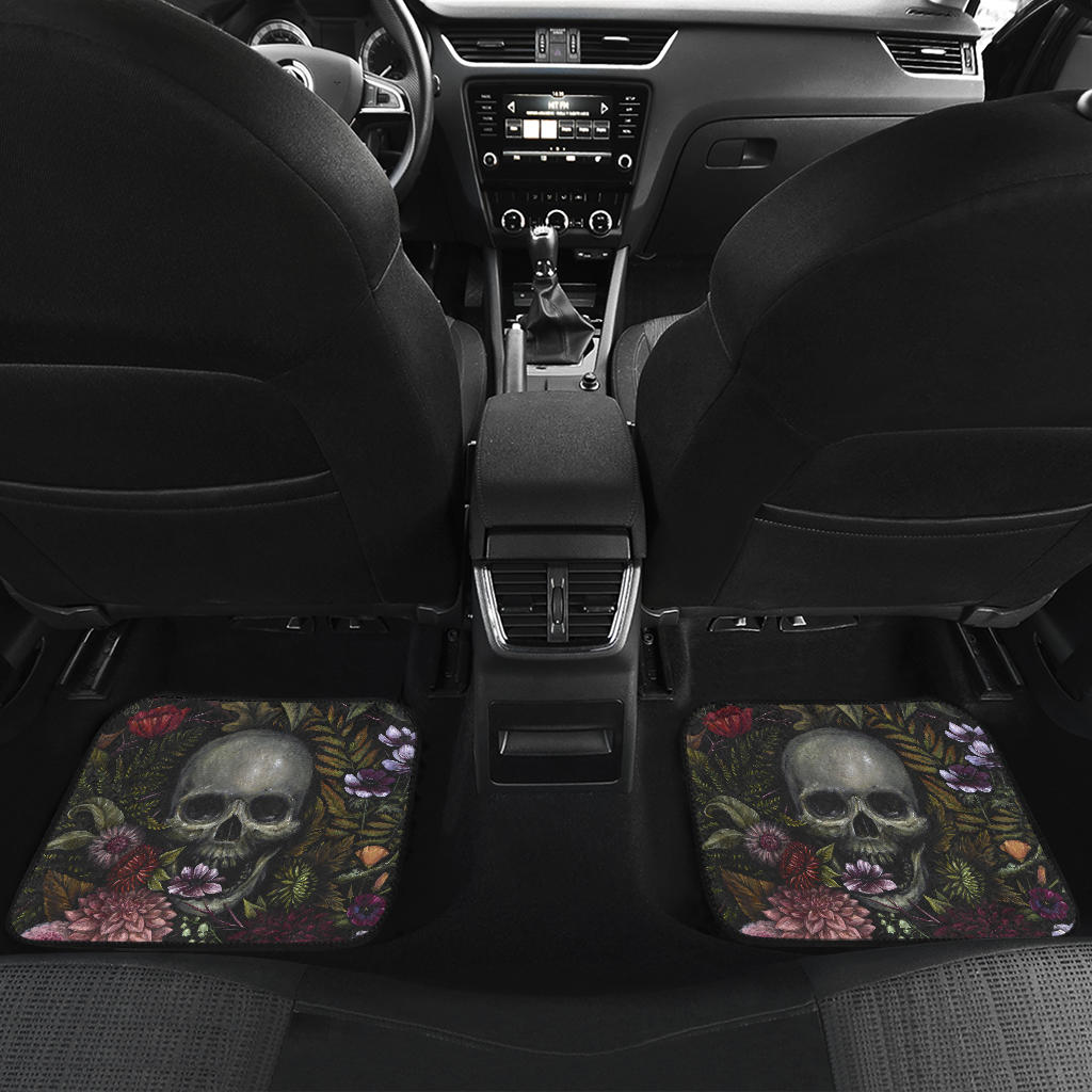 Set of 4 pcs skull car mats