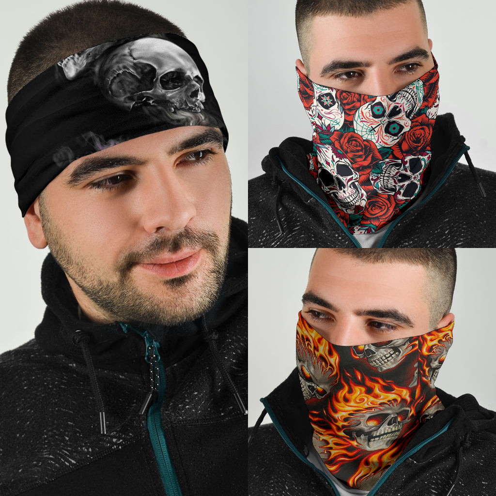 Set of 3 awesome skull bandana