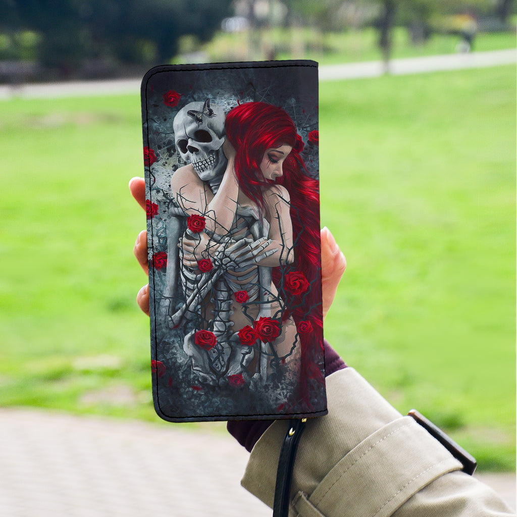 Skull & girl grim reaper clutch wallet purse