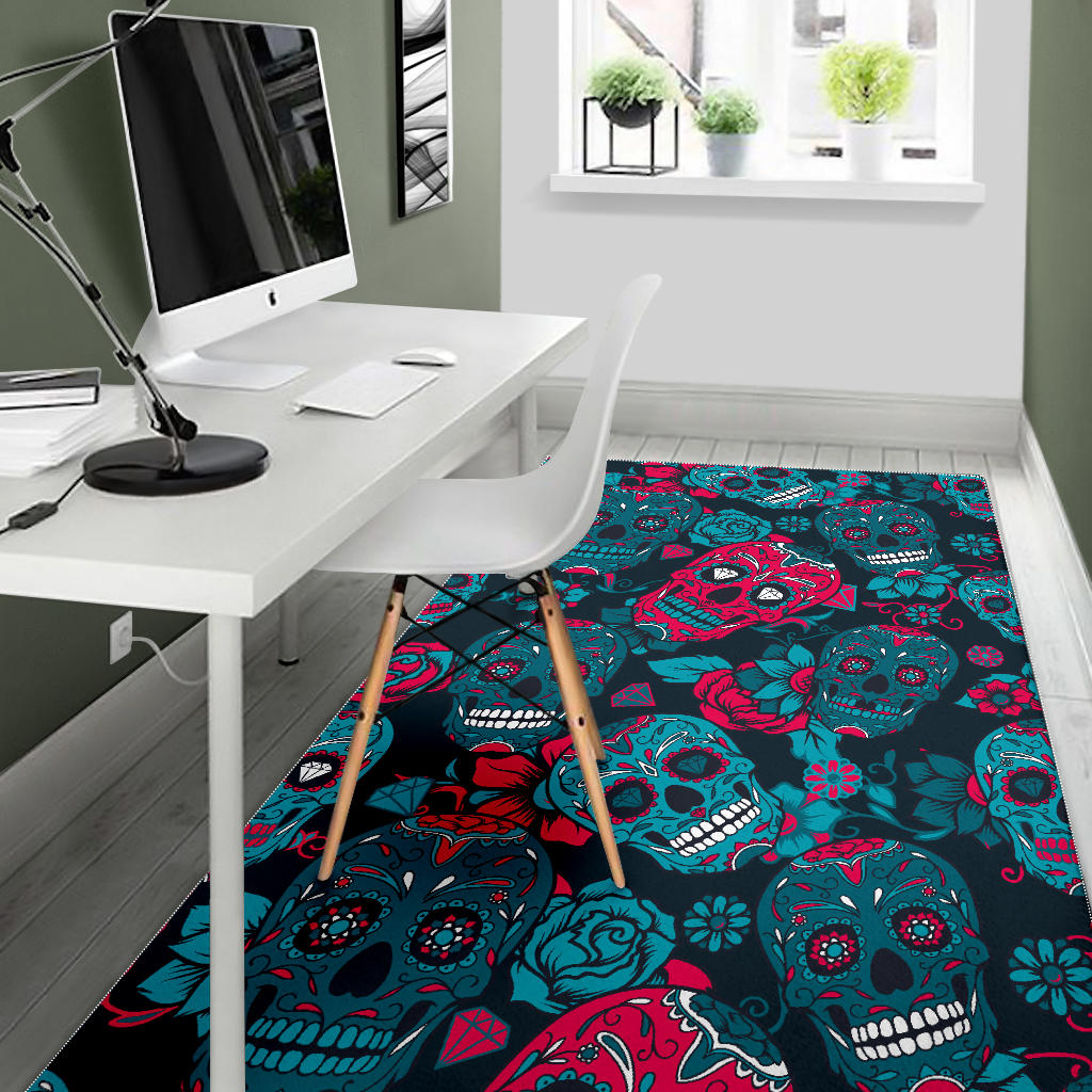 Sugar skull area rug mat carpet