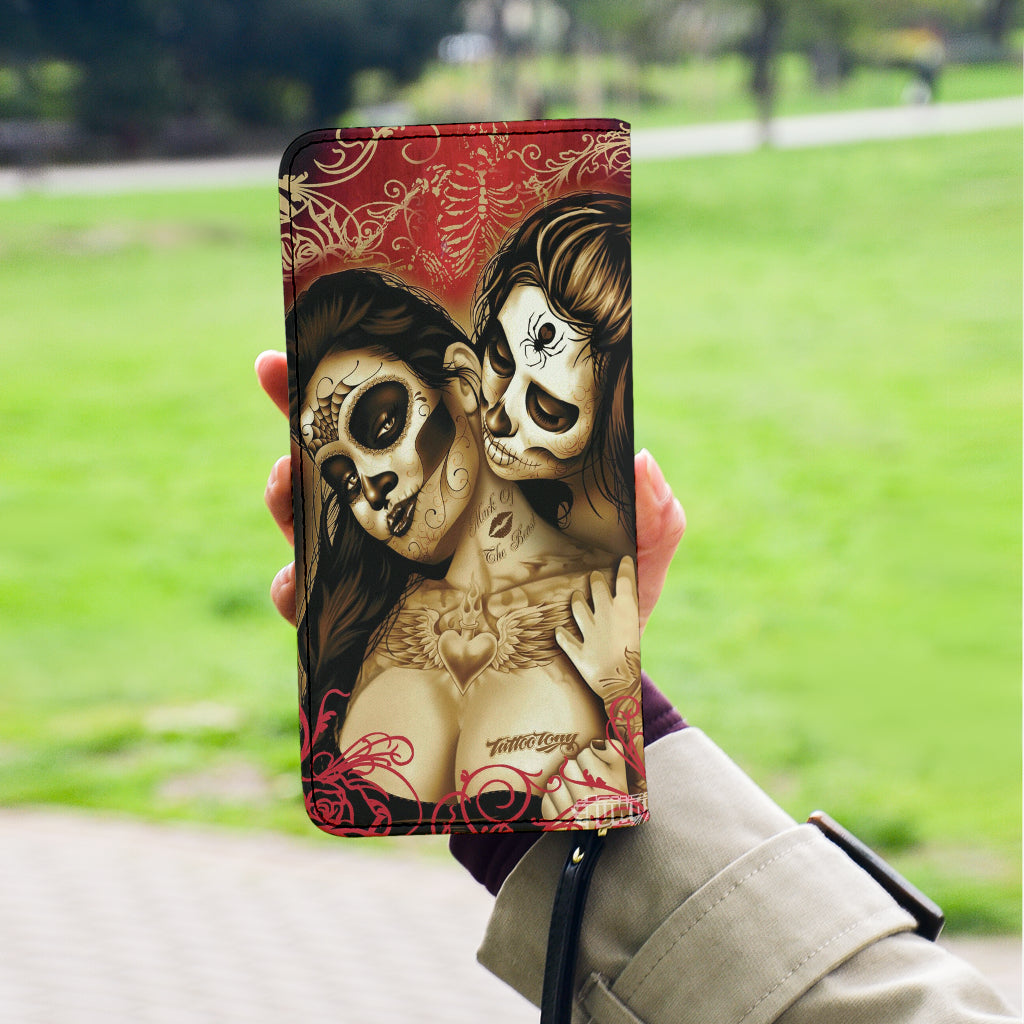 Day of the dead sugar skull girls wallet