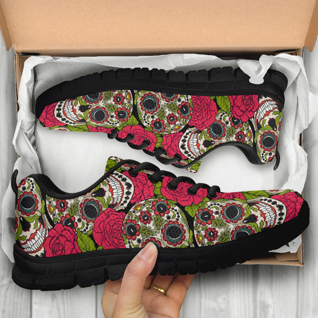 Black sugar skull sneakers