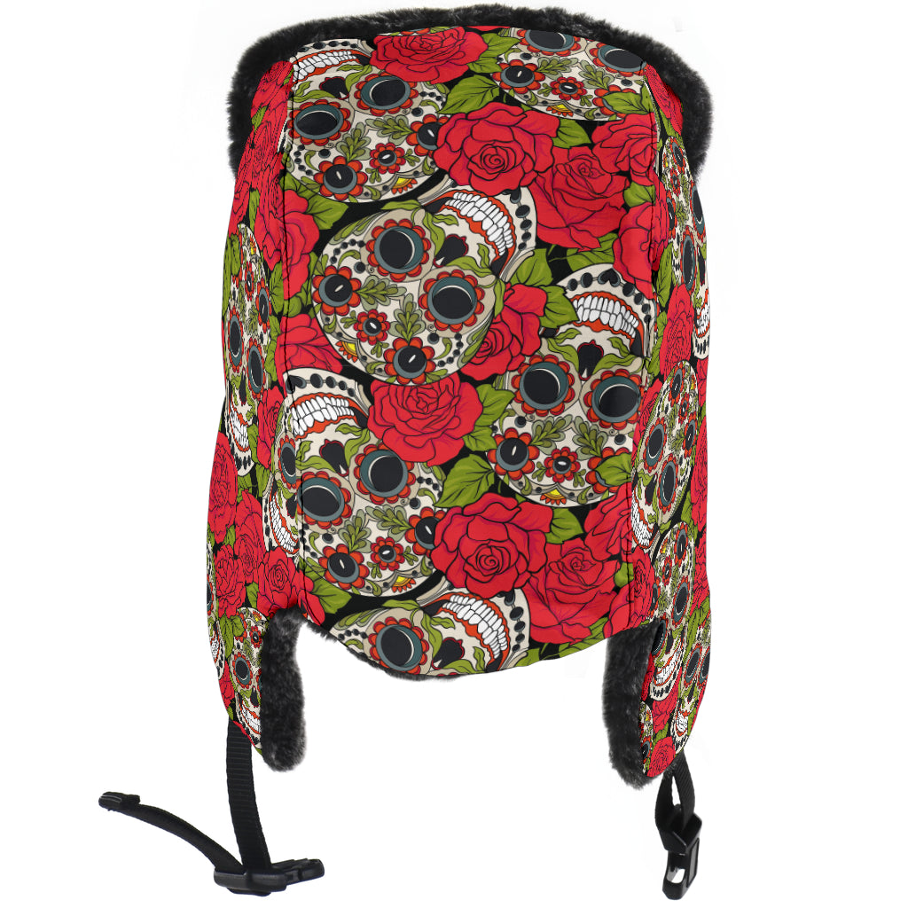 Sugar Skull Trapper Hat