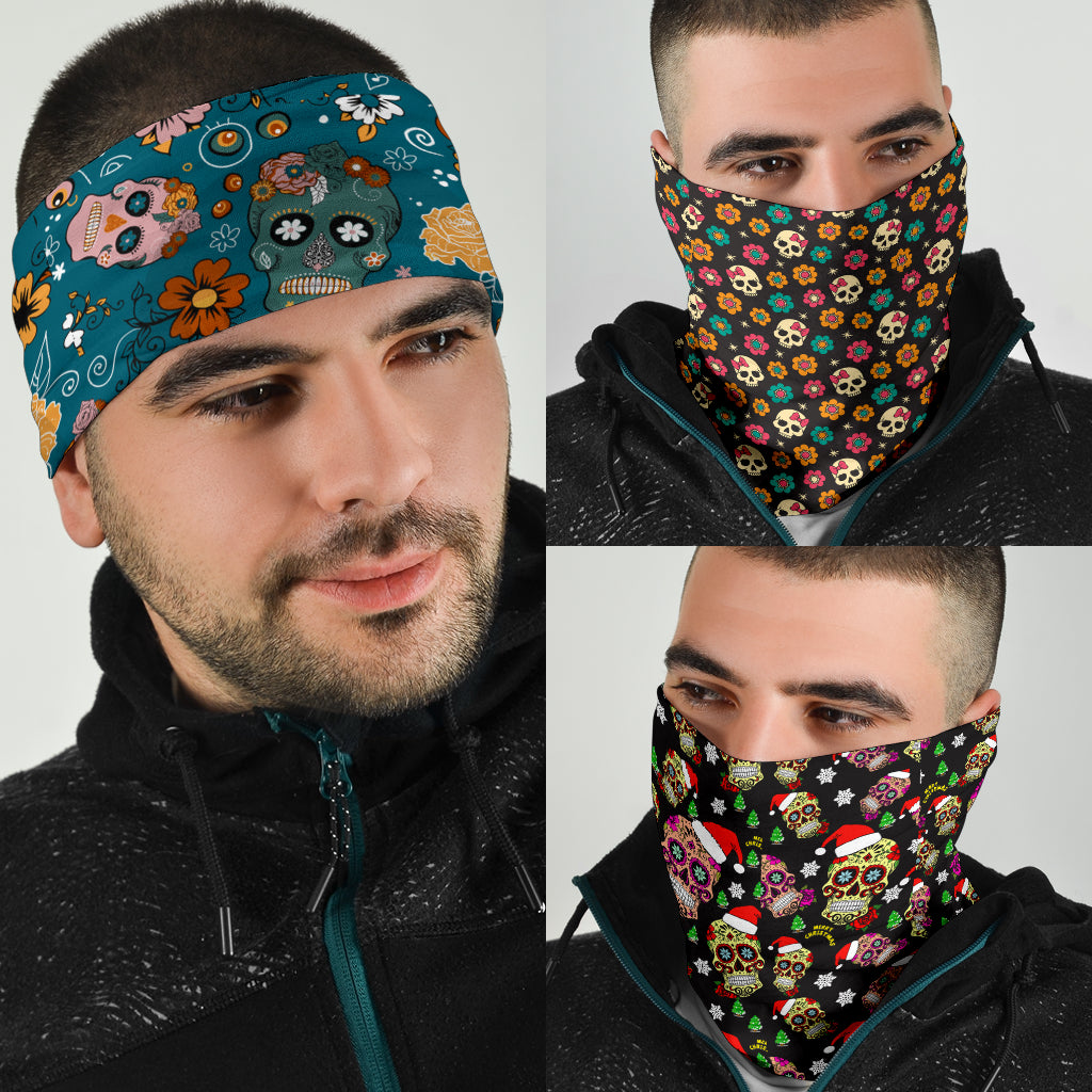 Set of 3 pcs sugar skull bandana