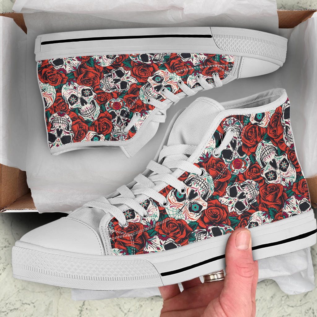 Black Sugar skull high top shoes