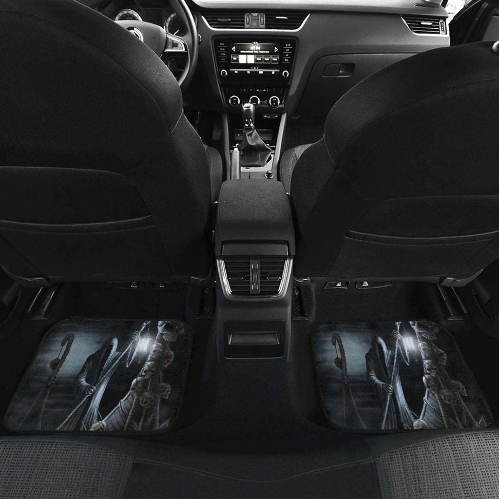 Set 4 pcs Gothic grim reaper skull car mats