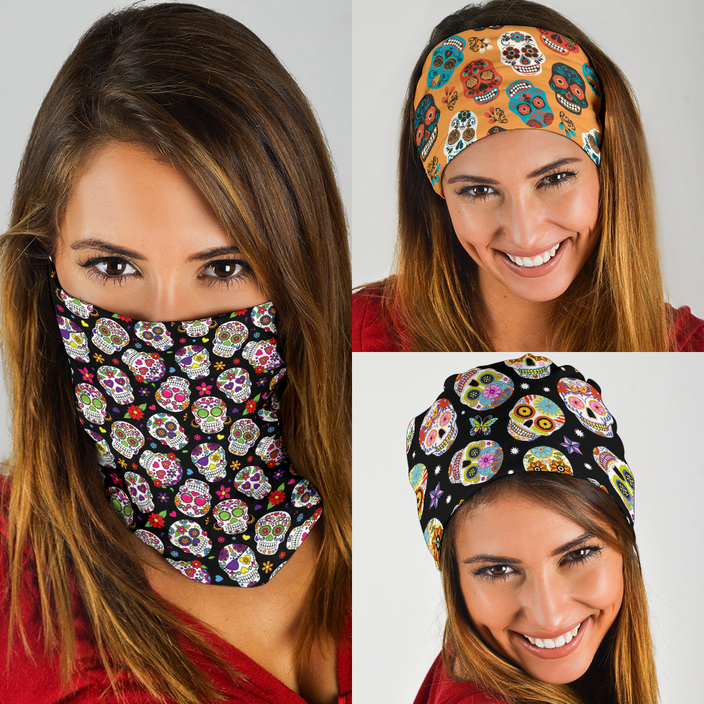 Set of 3 pcs sugar skull day of the dead bandana