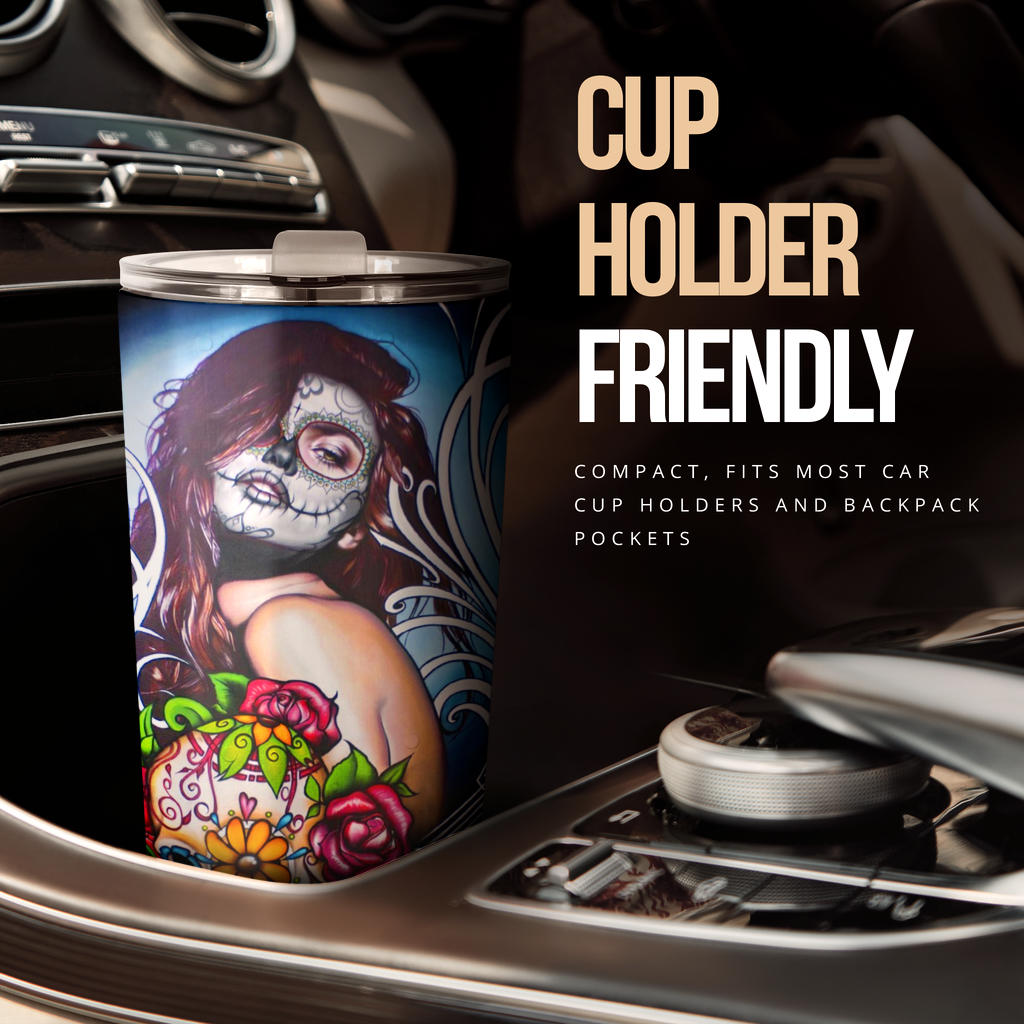 Sugar skull girl tumbler cup